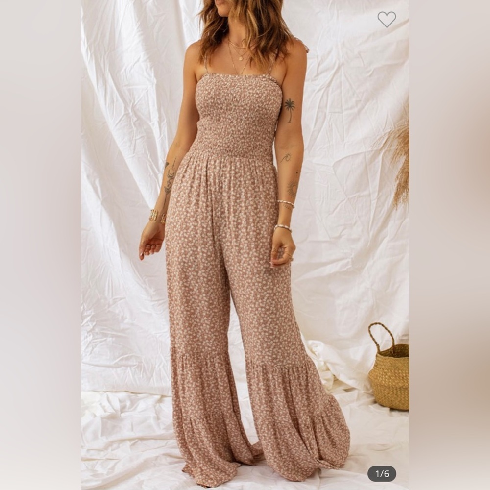 Adorable floral mauve jumpsuit